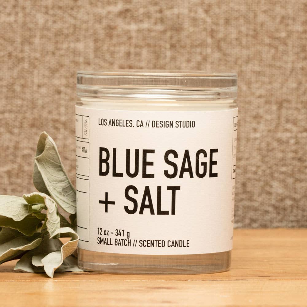 12 oz Blue Sage & Salt Scented Candle