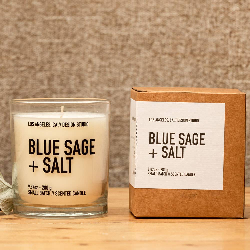 9.87 oz Blue Sage & Salt Boxed Candle